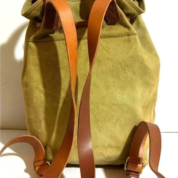 Olive Green Canvas Backpack - Picture 2 of 11
